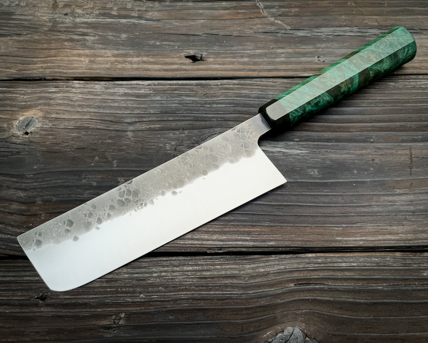 Aqua Maple Burl Nakiri
