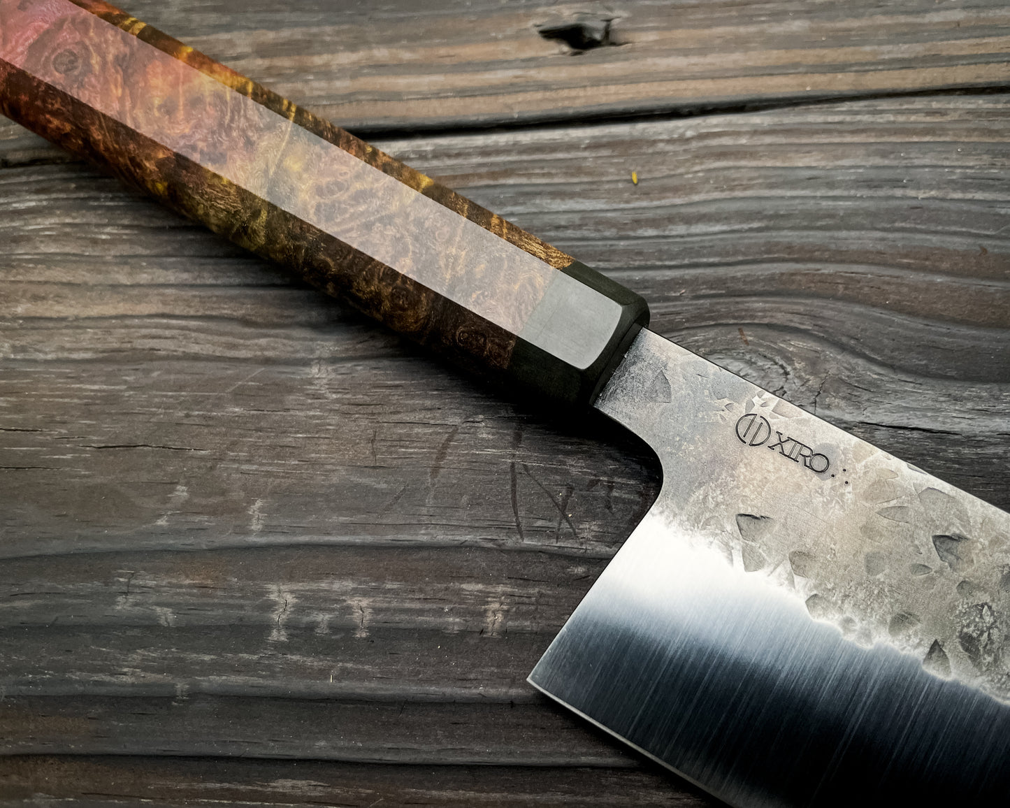 Double Dyed Maple Burl Nakiri
