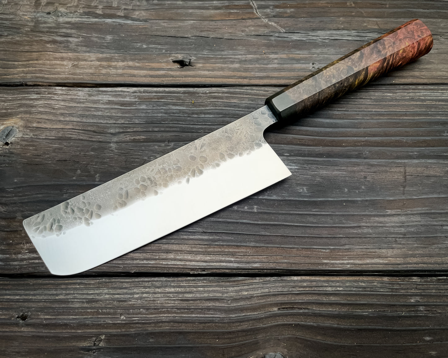 Double Dyed Maple Burl Nakiri