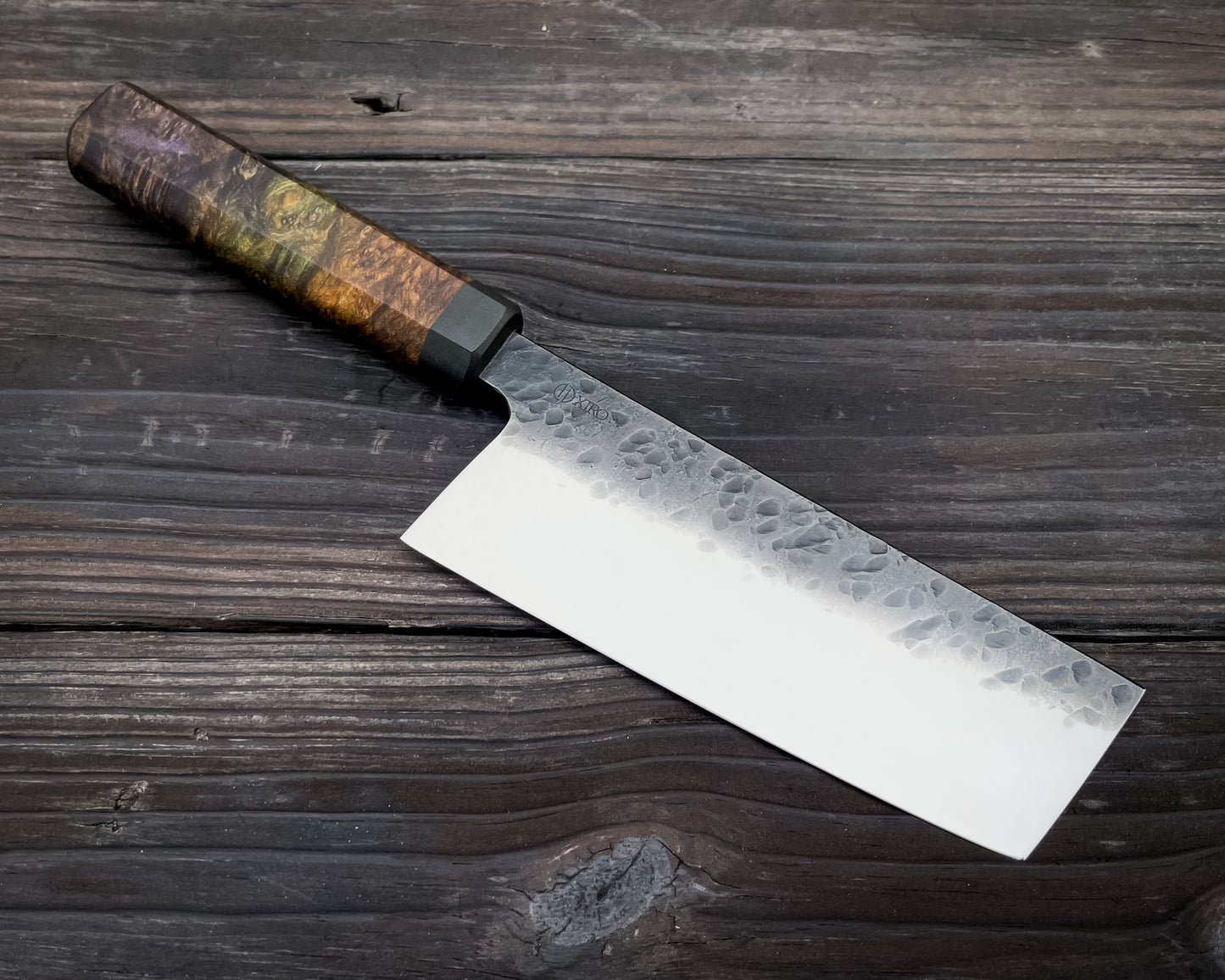 Triple Dyed Maple Burl Ko Nakiri