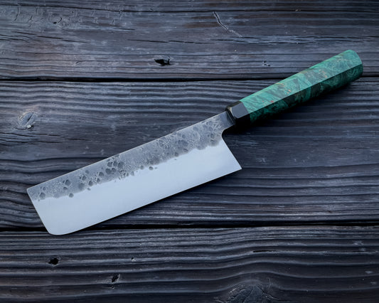 Aqua Maple Burl Nakiri